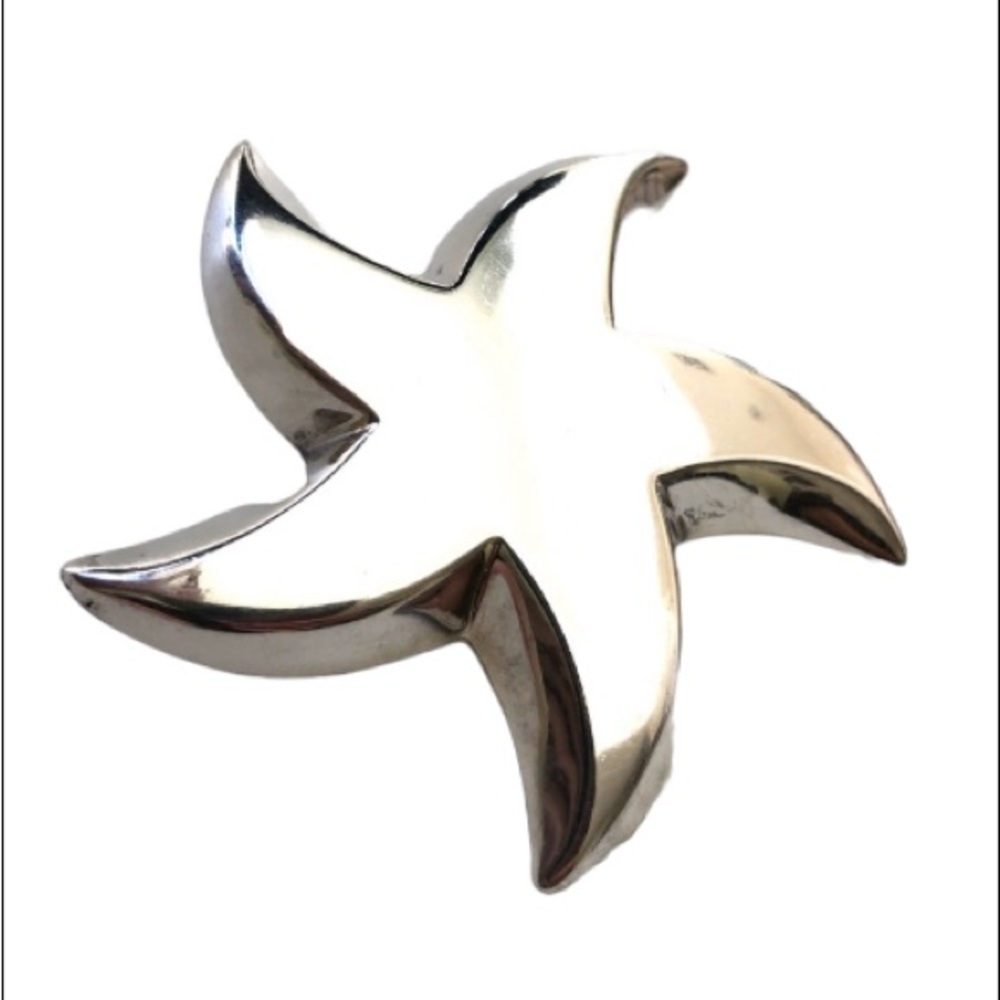 Large Silver Starfish Brooch